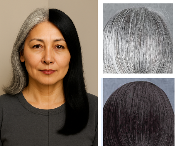 Champú Tinte Negro para Canas
