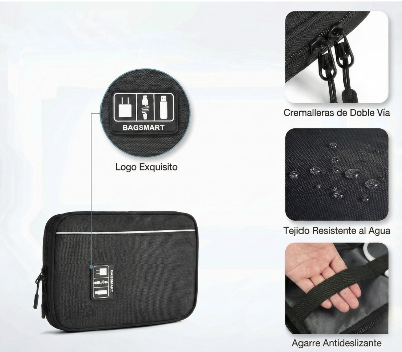 Organizador de cables para viajes