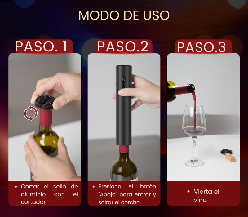Set Abridor de Vino Eléctrico