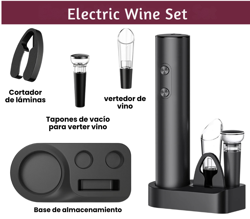 Set Abridor de Vino Eléctrico