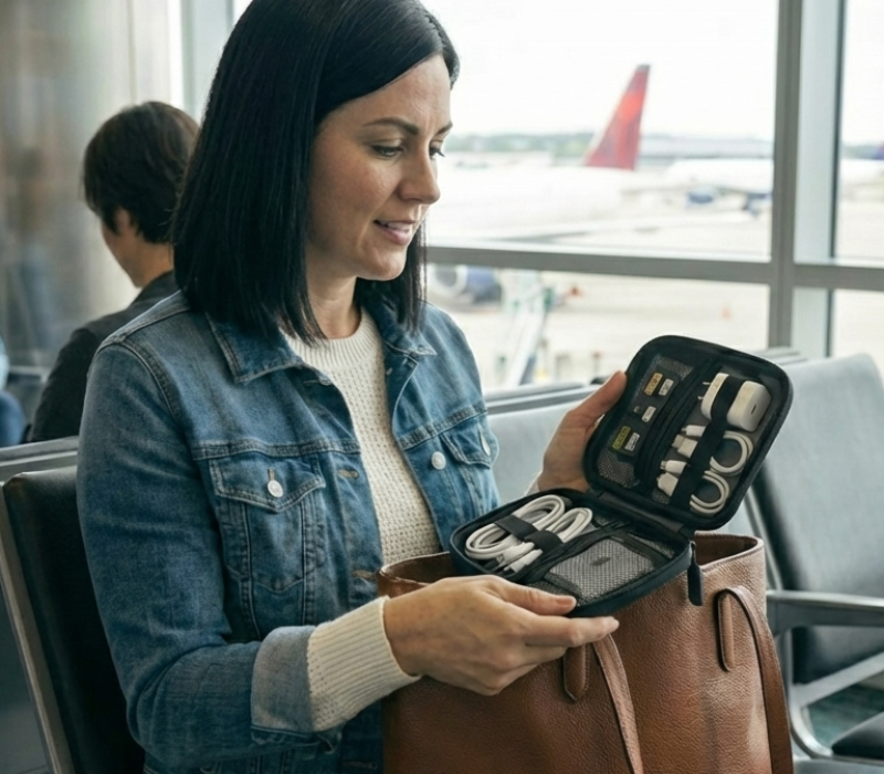 Organizador de cables para viajes