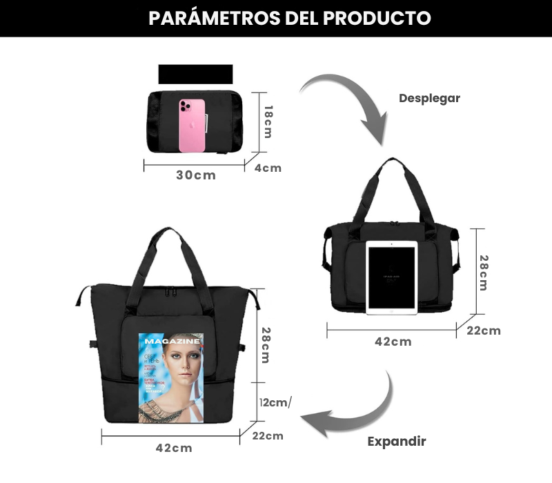Bolso expandible y plegable